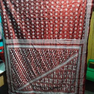 Burgundy tussar silk